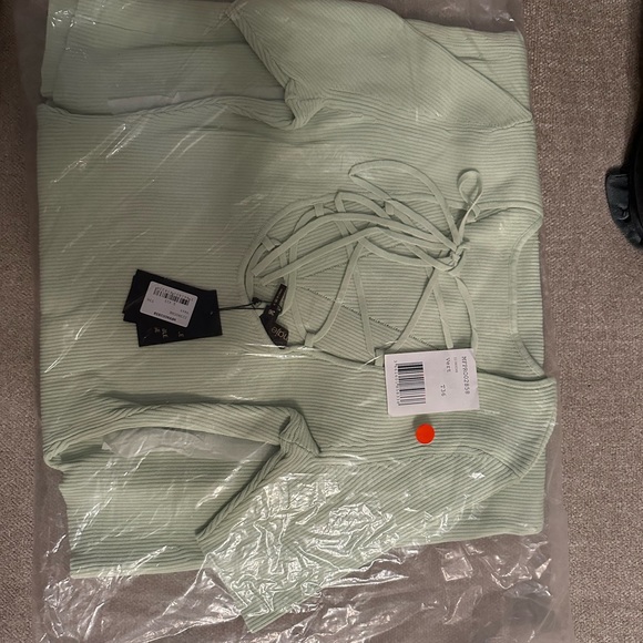 Maje Rib-Knitted Scoopback Midi Dress green - Picture 3 of 3